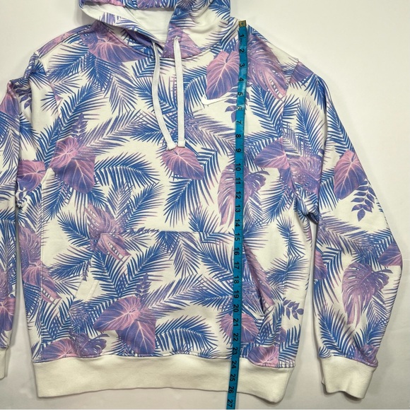 Nike Sportswear French Terry All Over Palm Print Hoodie - blue/purple, M - Picture 8 of 9